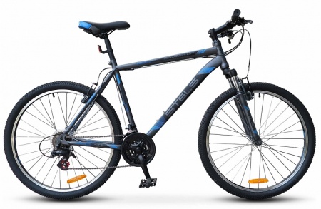 Велосипед Stels Navigator-500 V (26" 21ск) 18", Антрацитовый/синий, V020 фото большое