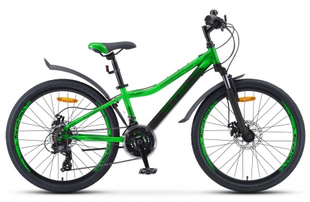 Велосипед Stels Navigator-410 MD (24" 21ск) 12" Черный/зеленый, V010 (2020) фото большое