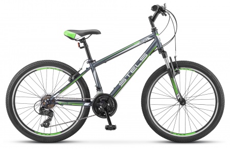 Велосипед Stels Navigator-400 V (24" 18ск) 14", V031, серый/зеленый/белый фото большое