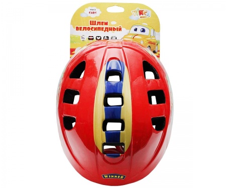 Шлем детский с регулировкой, размер S(48-52см), красный, инд.уп. Vinca Sport фото большое