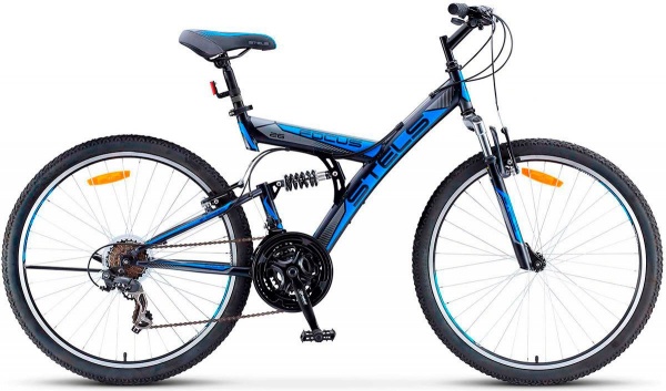 Велосипед Stels Focus V (26" 18ск) 18" Чёрный/синий, V030 фото большое