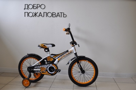 Велосипед Varma 16" Gepard, бело-оранжевый фото большое