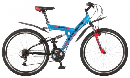 Велосипед Stinger 24" Banzai 14" 18ск 2п\с син фото большое