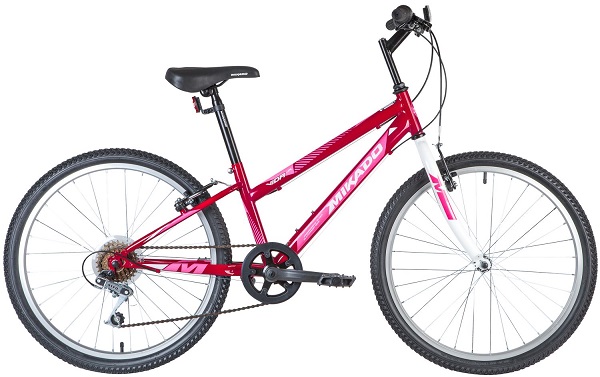 Велосипед Mikado 24" Vida JR (12" 6ск) розовый, сталь (2021)