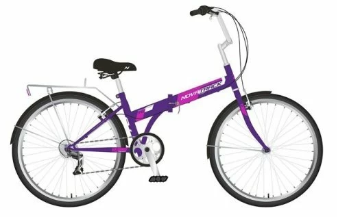 Велосипед Novatrack 24" складной, TG-24, фиолетовый, 6-скор. фото большое