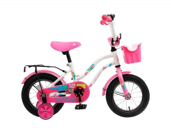 Велосипед Novatrack 12" TETRIS, белый (2020) фото большое