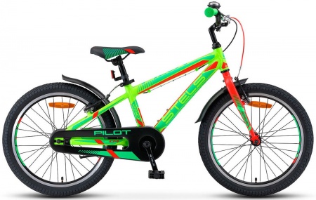 Велосипед Stels Pilot-250 Gent (20" 1ск) 11" Неон-зелёный/неон-красный фото большое
