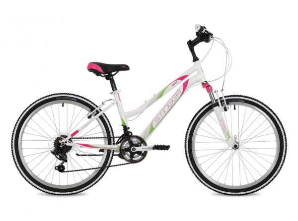 Велосипед Stinger 24" Latina (12" 18ск) белый, сталь, MICROSHIFT фото большое