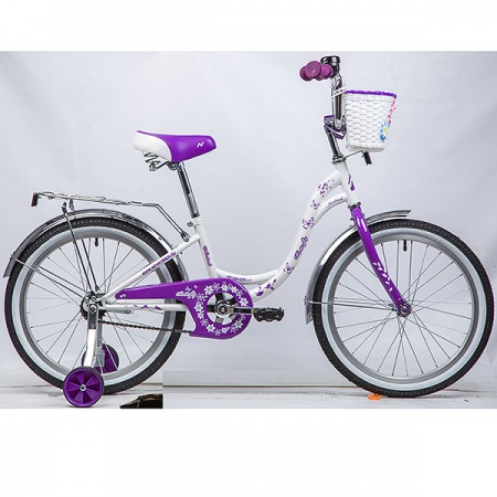 Велосипед Novatrack 20" BUTTERFLY, белый-фиолетовый фото большое