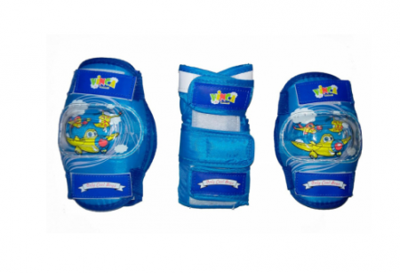 Комплект защиты детский (наколенник, налокотник, наладонник), синий, размер M, инд.уп. Vinca Sport фото большое