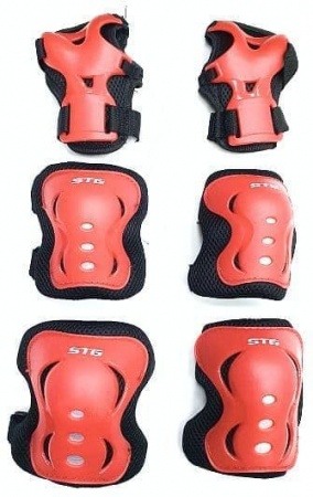 Защита детская STG YX-0308, красный, размер M, комплект: наколенники, налокотник, защита кисти фото большое