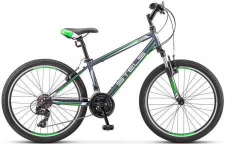 Велосипед Stels Navigator-400 V (24" 21ск) 14" Серый/зеленый/белый, V031 фото большое