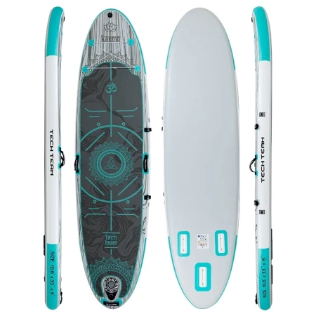 Сапборд KARMA серо-бирюзовый, 320x83x15 см фото большое