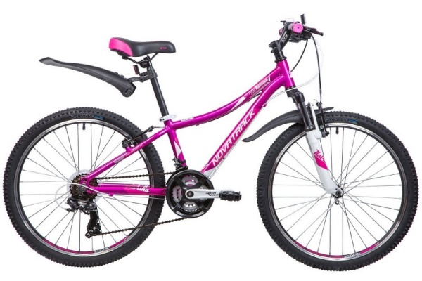 Велосипед Novatrack 24" KATRINA (12" 21ск) фиолетовый металлик, алюм (2020) фото большое