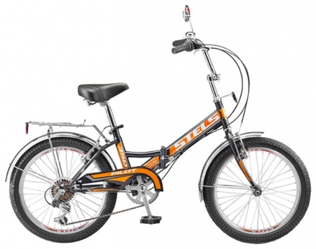 Велосипед Stels Pilot-350 (20" 6ск) 13" Черный/оранжевый, Z011 фото большое