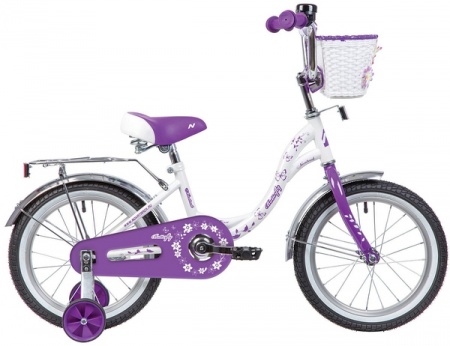 Велосипед Novatrack 16" BUTTERFLY, белый-фиолетовый (2020) фото большое