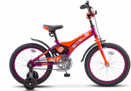 Велосипед Stels 18" Jet (10" Фиолетовый/оранжевый) Z010 (2020) фото большое