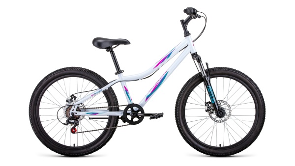 Велосипед Forward Iris 24 2.0 D (2022) 12" Белый/розовый фото большое