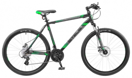 Велосипед Stels Navigator-500 MD (26" 21ск) 20" Черный/зеленый, арт. V020 фото большое
