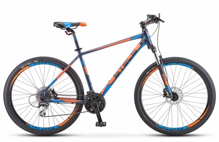 Велосипед Stels Navigator-750 D (27,5" 24ск) 17" Синий/оранжевый, V010 фото большое