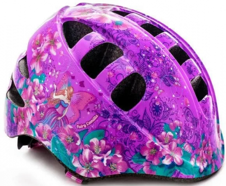 Шлем детский с регулировкой,  размер S(48-52см), цвет фиол., рисунок "Фея",инд.уп Vinca Sport фото большое