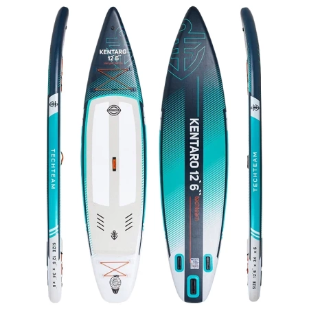 Сапборд KENTARO 12,6 (бирюзово-черный) фото большое