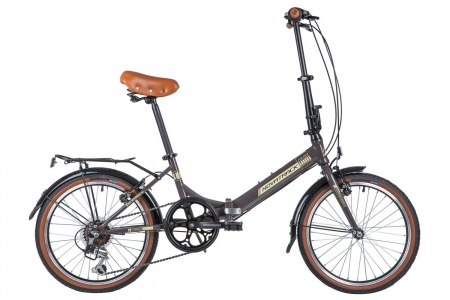 Велосипед Novatrack 20" складной, AURORA, коричневый, Shimano 6ск фото большое