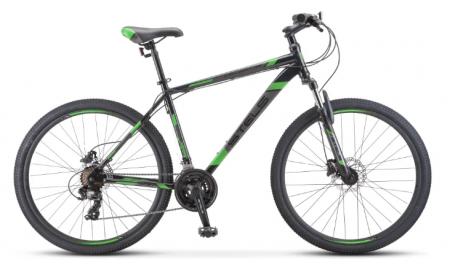 Велосипед Stels Navigator-700 D (27,5" 21ск) 19" Чёрный/зеленый, F010 фото большое