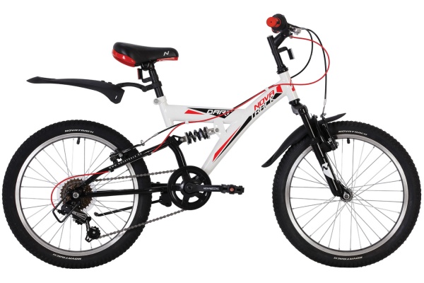 Велосипед Novatrack 20" DART, белый, 6 скор.