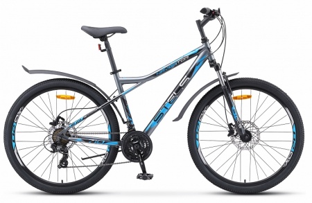 Велосипед Stels Navigator-710 D (27.5" 21ск) 16" Серый/чёрный/серебристый, V010 фото большое
