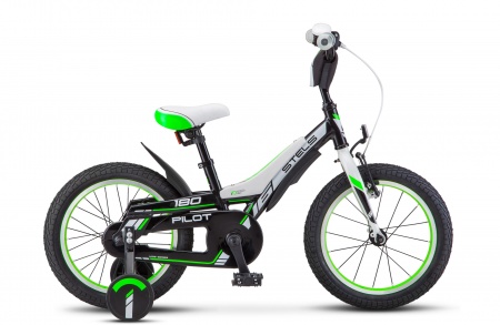 Велосипед Stels 16" Pilot-180 (9" Черный/зеленый), арт. V010 фото большое