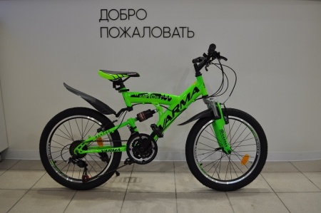 Велосипед Varma 20" Raptor V20 (21ск р.14,5") 2-х п/с, ст., черно-зеленый фото большое