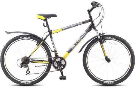 Велосипед Stels Navigator-600 MD (26" 21ск) 18" белый/черный/желтый фото большое