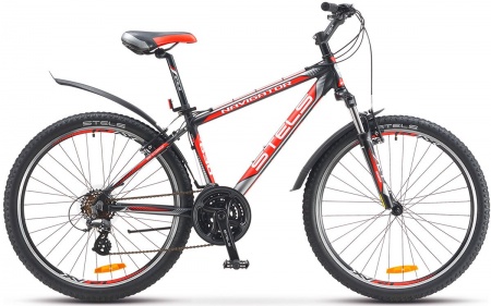 Велосипед Stels Navigator-630 V (26" 21ск) 19,5" Черный/серебр/красный, V010 фото большое
