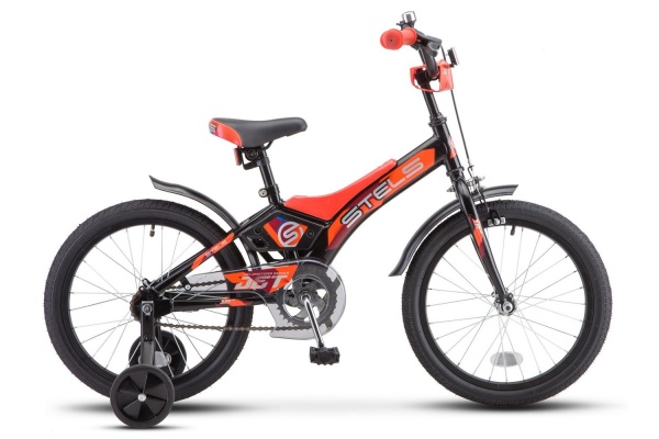 Велосипед Stels 18" Jet (10" Чёрный/оранжевый) Z010 фото большое