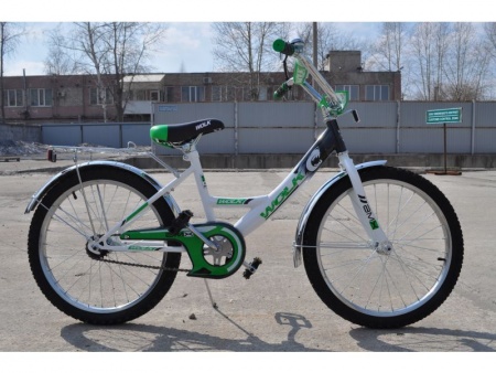 Велосипед Varma 20" WOLK, бело-зеленый, ст. фото большое