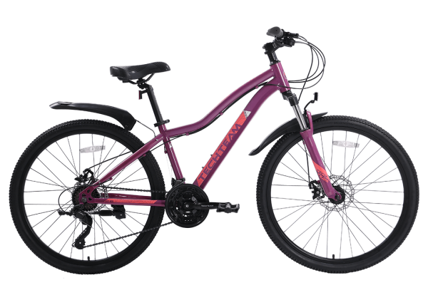 Велосипед TechTeam 26" Delta (14" 21ск) тёмно-розовый