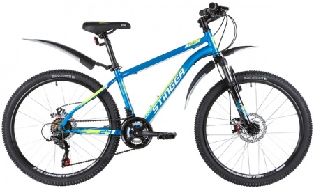 Велосипед Stinger 24" Caiman D (14" 18ск) синий (2020) фото большое