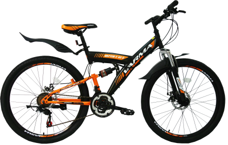 Велосипед Varma 26" Raptor V 60 D (21ск.16") 2-х п/с, ст., черно-оранжевый фото большое