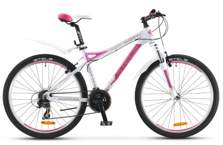 Велосипед Stels Miss-8100 V (26" 21ск) 17", белый/розовый, арт. 16 фото большое