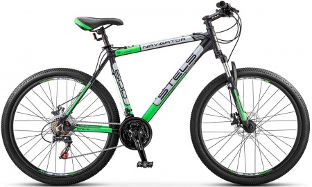 Велосипед Stels Navigator-600 MD (26" 21ск) 18" черный/зеленый фото большое