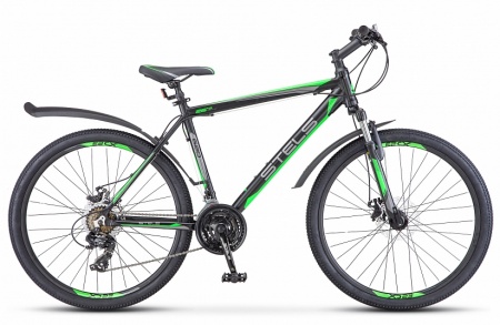 Велосипед Stels Navigator-620 MD (26" 21ск) 19" Чёрный/зеленый/антрацит, V010 фото большое
