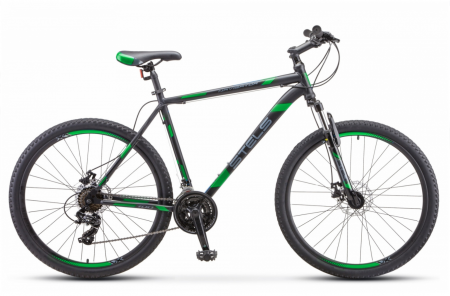 Велосипед Stels Navigator-700 MD (27,5" 21ск) 17,5" Чёрный/зеленый, F010 фото большое