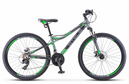 Велосипед Stels Navigator-610 MD (26" 21ск) 14" Серый/зелёный, V040 фото большое