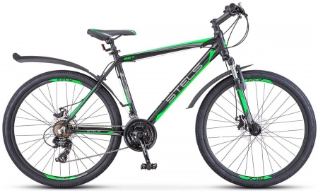 Велосипед Stels Navigator-620 MD (26" 21ск) 17" Чёрный/зеленый/антрацит, V010 фото большое
