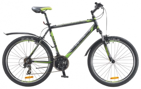 Велосипед Stels Navigator-610 V (26" 21ск) 19,5" черн/сер/салат. 16 фото большое