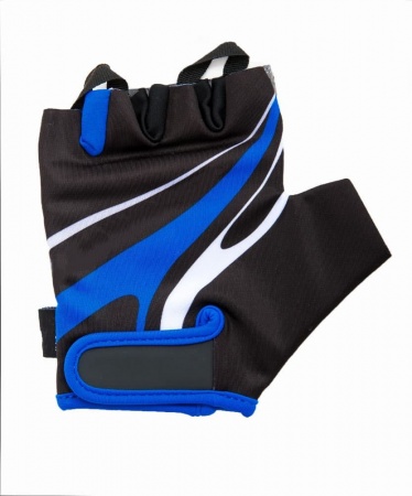 Перчатки вело мужские, черные с синим, размер XS фото большое