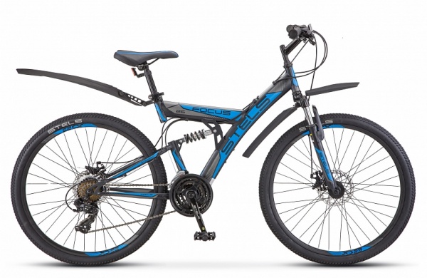Велосипед Stels Focus MD (26" 21ск) 18" Черный/синий, V010 (2018) фото большое