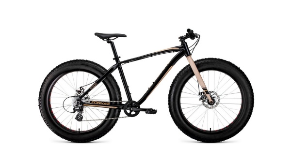 Велосипед Forward Bizon 26 (2021) 18" Черный/бежевый фото большое