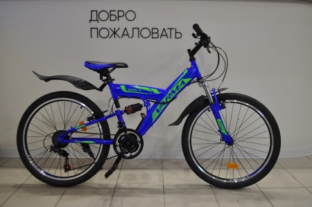 Велосипед Varma 24" Raptor V40 (21ск.,16") 2-х п/с, ст., сине-зеленый фото большое
